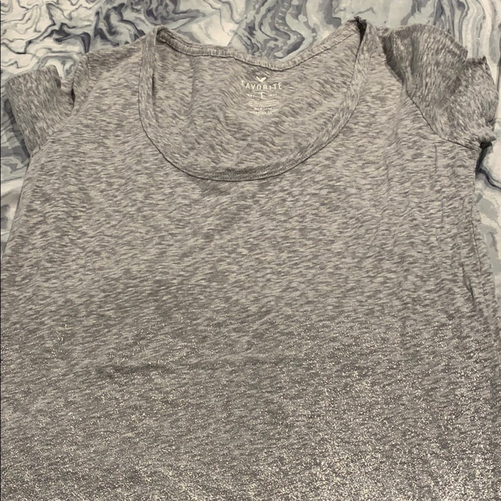 T-shirt with sliver metallic sparkle